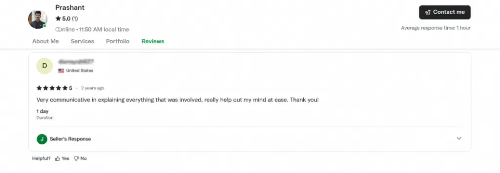 Fiverr Client Review
